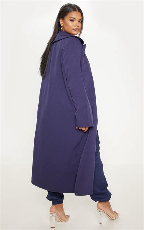 navy blue duster coat.